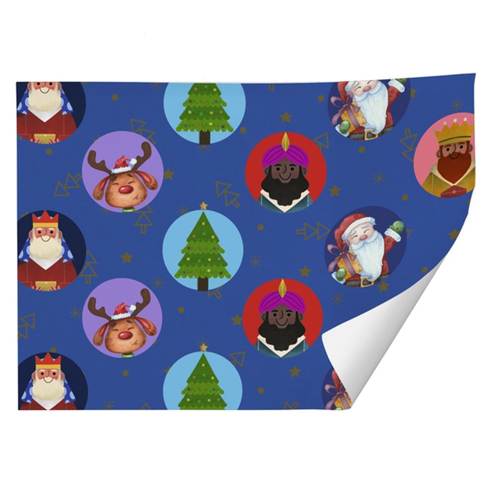 PAPEL REGALO NAVIDAD DETALLES 70X100 REYES MAGOS | ARGUVAL NAVIDAD | ENVASE 25 UDS. UNIDAD | 8421363493841