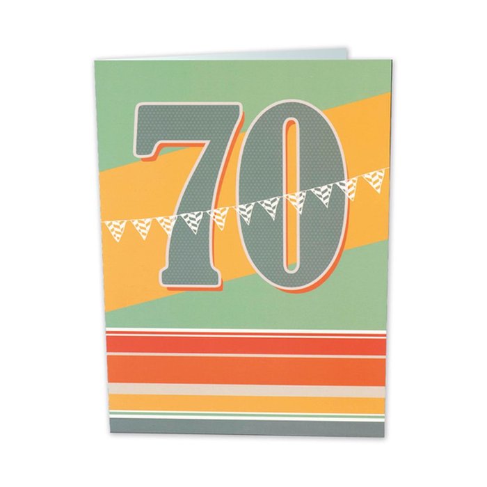 TARJETA GIGANTE 70 AÑOS CON TEXTO INTERIOR BUSQUETS 6U | ARGUVAL, S,L | ENVASE 6 UDS. UNIDAD | 8422831425302