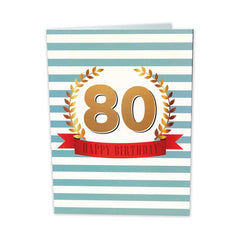 TARJETA GIGANTE 80 AÑOS CON TEXTO INTERIOR BUSQUETS 6U | ARGUVAL, S,L | ENVASE 6 UDS. UNIDAD | 8422831425326