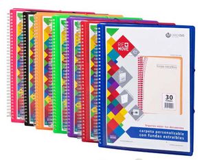 CARPETA A4 30 FUNDAS REMOVE ESPIRAL POLIPROPILENO AZUL | 1 UNIDADES | (CARCHIDEA, S,L,)