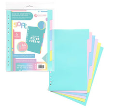 JUEGO SEPARADORES PP SOFT EXTRA FUERTE PASTEL 6 POSICIONES | 10 UNIDADES | (CARCHIDEA, S,L,)