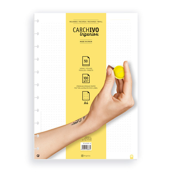RECAMBIO CUADERNO INGENIOX A4 50 HOJAS DOTS | 1 UNIDADES | (CARCHIDEA, S,L,)