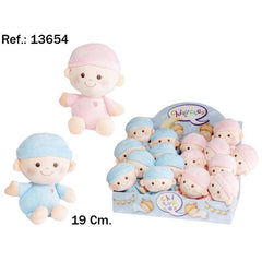 EXPOSITOR 16 BEBES 2 COLORES 19CM | PELUCHES ARTESANIA BEATRIZ | ENVASE 16 UDS. UNIDAD | 8423143136542