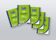 RECAMBIO A4 100H 90GR PAUTA 2,5 | 1 UNIDADES | (MANIPULADOS ZORRILLA)