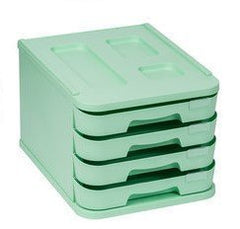 ORGANIZADOR 4 CAJONES DE 5CM CON PORTAETIQUETAS VERDE PASTE | 1 UNIDADES | (FAIBO)
