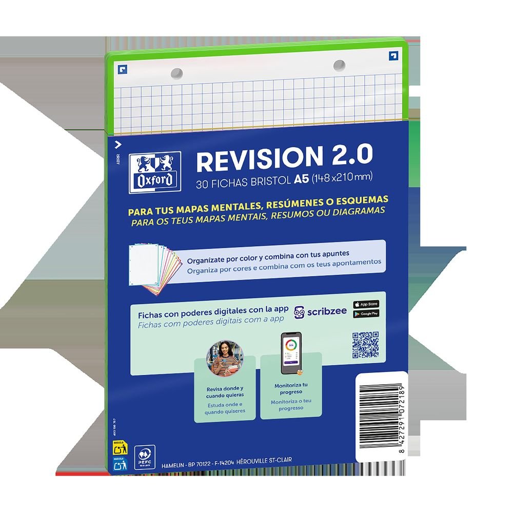 Bloc Espiral Estándar Liso 90g | Oxford | Cartón | Formato Estándar | Pack 1 Unidades