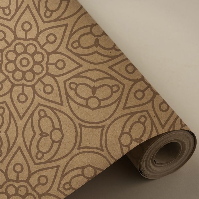 BOBINA REGALO 62CM 4KG 100% KRAFT RECICLADO MANDALA GRANATE | WONDER WRAPPER | 1 UNIDAD | 8429640002434