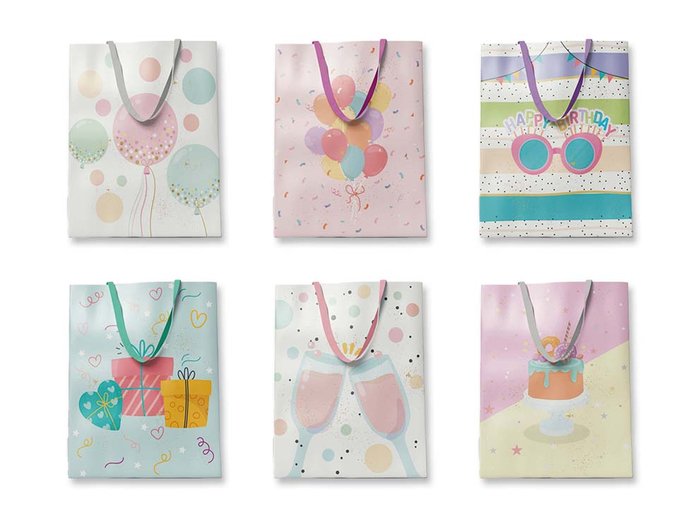 BOLSA REGALO PAPEL CON FOIL CUMPLEAÃOS SURTIDAS | POESSA BISMARK REGALO | 1 UNIDAD | 18430173309485