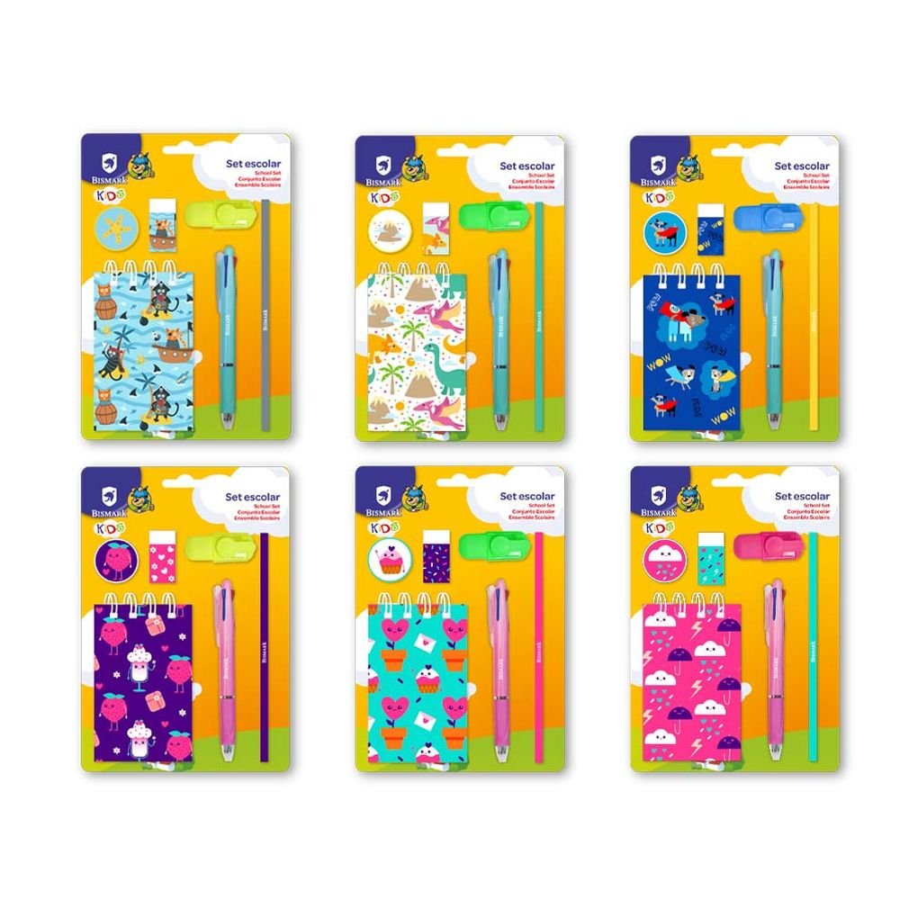 SET ESCOLAR INFANTIL 6 PCS | 1 UNIDADES | (POESSA BISMARK KIDS)