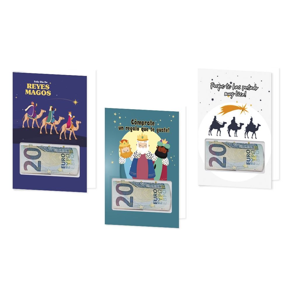 TARJETA PARA REGALAR DINERO REYES MAGOS | BISMARK NAVIDAD | ENVASE 24 UDS. UNIDAD | 18430173336122