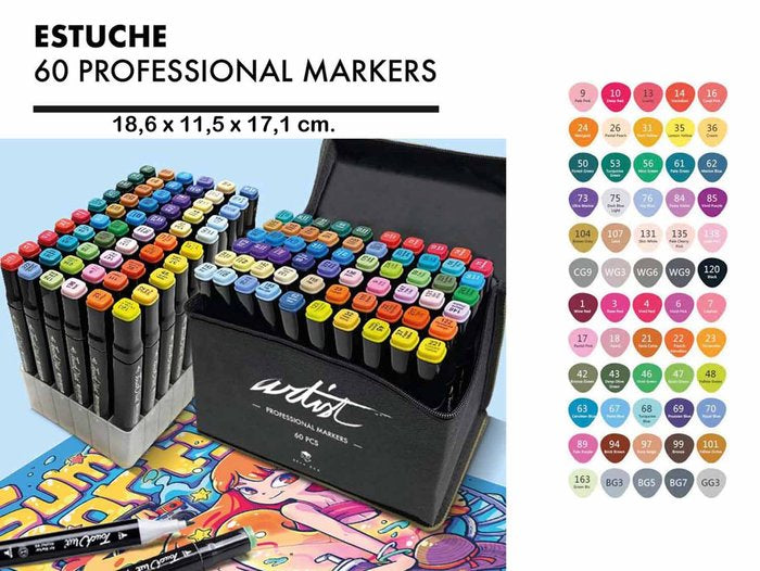 ESTUCHE LUXURY CANVAS GAMA ARTIST 60 COLORES | ROYMART