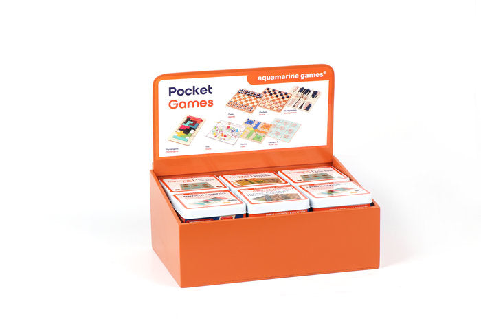 EXPOSITOR 12 POCKET GAMES SURTIDOS | AQUAMARINE GAMES | 1 UNIDAD | 8432026202373