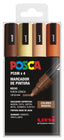 Rotulador Uni Posca Pc-5M 4 Colores Madera | Posca | Pack 1 Unidades