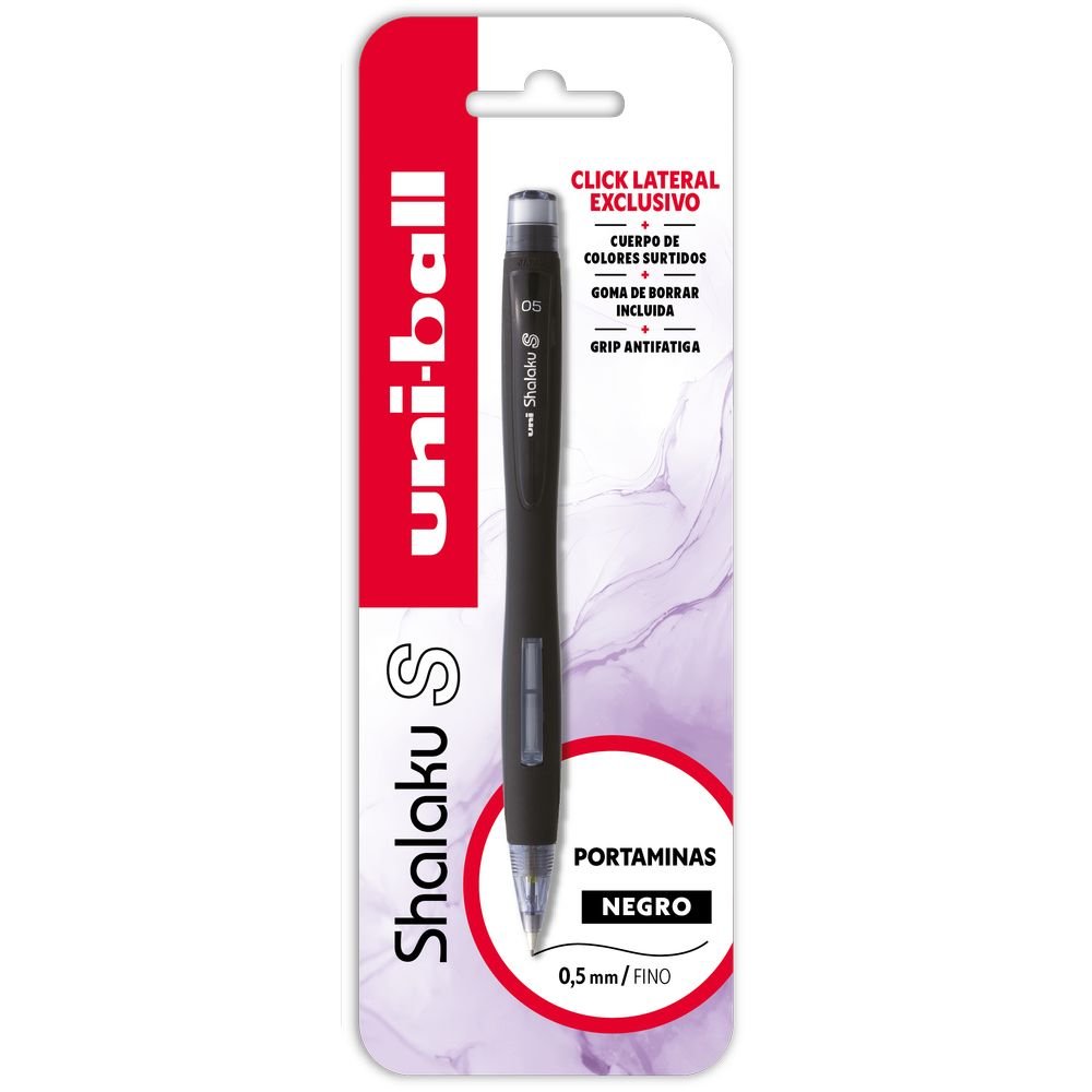 BLISTER PORTAMINAS UNIBALL SHALAKU S 0,5 MM NEGRO | 1 UNIDADES | (UNI-BALL)