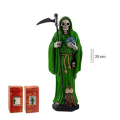 FIGURA SANTA MUERTE 20 CM VERDE | FIGURAS ESOTERICAS JAVIER | 1 UNIDAD | 8435266124474