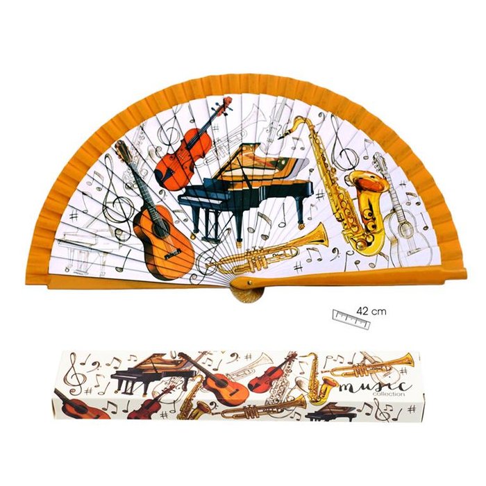 ABANICO CON DIBUJOS DE INSTRUMENTOS MUSICALES | PAPELERIA JAVIER | 1 UNIDAD | 8435266185628