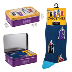 LATA CALCETINES NAZARENOS AZUL | FIGURAS SANTOS JAVIER | 1 UNIDAD | 8435266244981