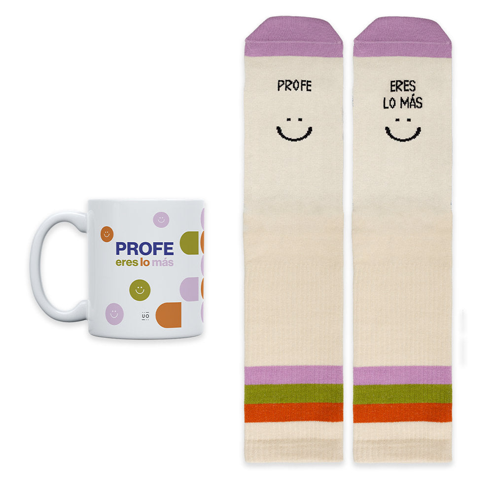 KIT TAZA + CALCETINES PROFE ERES LO MAS TALLA 42-46 | UO | 1 UNIDAD | 8435449380970
