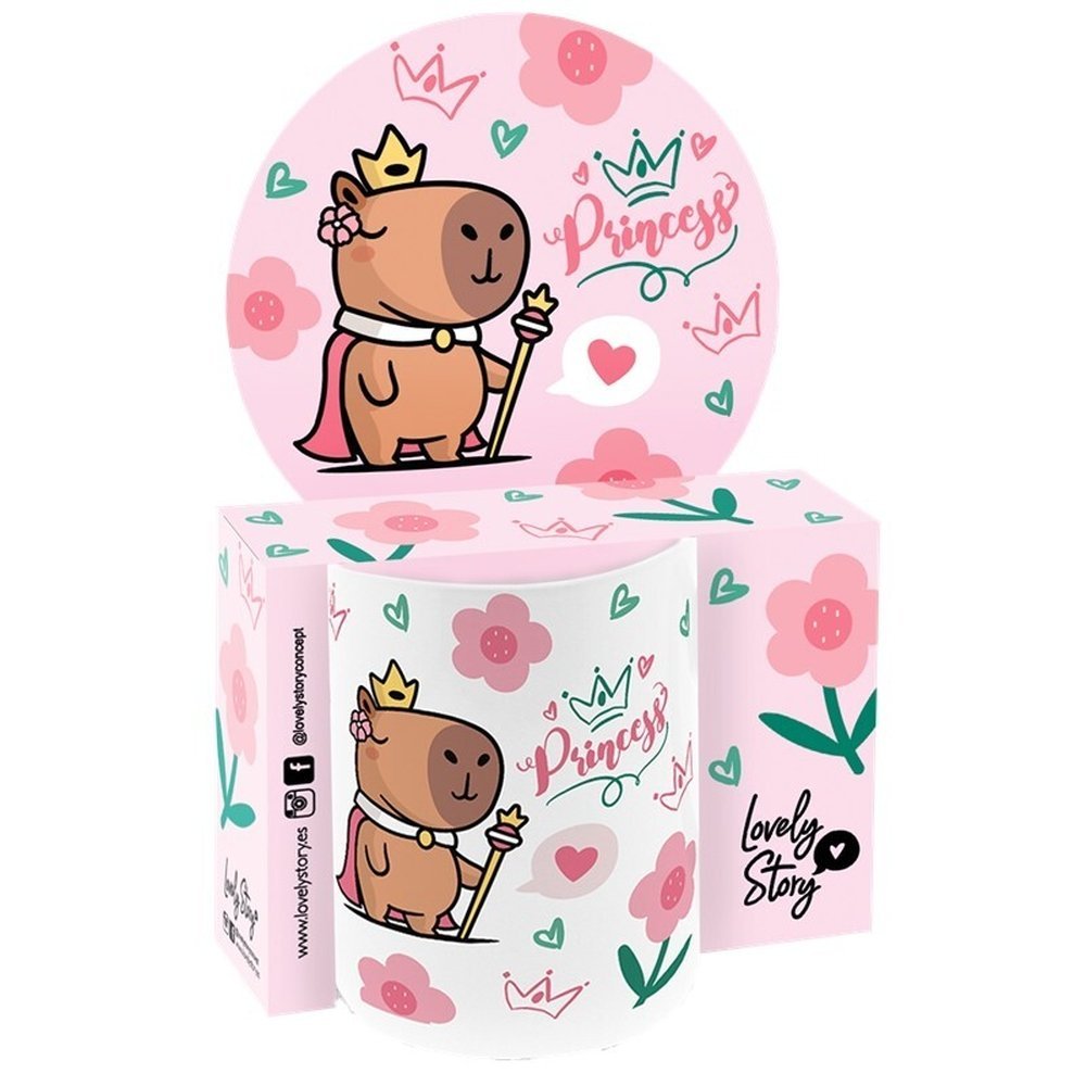 TAZA CERAMICA 330ML - QUEEN CAPIBARA | LOVELY STORY | ENVASE 2 UDS. UNIDAD | 8435458189793