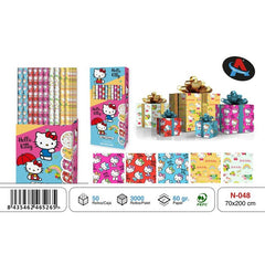PAPEL REGALO ROLLO 70X200 HELLO KITTY | ANGEL EUROPA | ENVASE 50 UDS. UNIDAD | 8435462465265