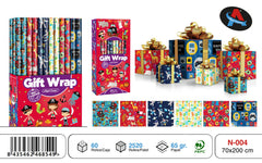 PAPEL REGALO ROLLO 70X200 INFANTIL PIRATAS | ANGEL EUROPA | ENVASE 60 UDS. UNIDAD | 8435462468549