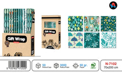 PAPEL REGALO ROLLO 70X200 ESTAMPADO VERDE TODO AÑO 50U | ANGEL EUROPA | ENVASE 50 UDS. UNIDAD | 8435462471020