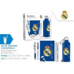 SET PAPELERIA CON BOTELLA 650 ML REAL MADRID | KIDS LICENSING | 1 UNIDAD | 8435507892964