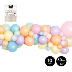 BOLSA 10 GLOBOS LATEX COLORES SURTIDOS PASTEL 30CM 12 | AMBER MOOD OH YEAH | 1 UNIDAD | 28435557713053