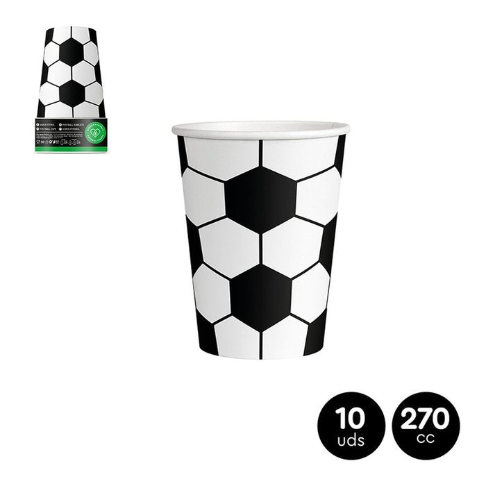 SET 10 VASOS CARTON FUTBOL 270CC (9OZ) | AMBER MOOD OH YEAH | 1 UNIDAD | 8435557714131