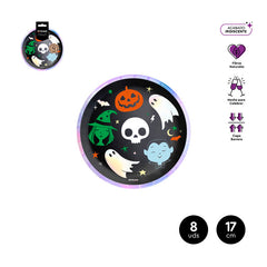 SET 8 PLATOS LLANO HALLOWEEN TRUCO O TRATO Ø17CM CARTON | AMBER MOOD OH YEAH | 1 UNIDAD | 8435557718108