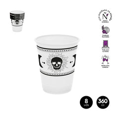 VASO CALAVERA PREMIUM REUTILIZABLE 360CC (12OZ) 8 UDS | AMBER MOOD OH YEAH | 1 UNIDAD | 8435557718306