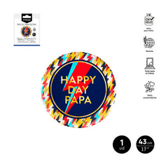 GLOBO FOIL REDONDO HAPPY DAY PAPA Ø43 CM | AMBER MOOD OH YEAH | ENVASE 12 UDS. UNIDAD | 8435557726066