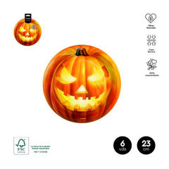 BLISTER 6UD PLATO LLANO CALABAZA RETROILUMINADO 23CM CARTON | AMBER MOOD OH YEAH | 1 UNIDAD | 8435557727292