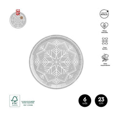 BLISTER 6UDS PLATO NAVIDAD PLATA 23CM CARTON | AMBER MOOD OH YEAH | 1 UNIDAD | 8435557728541