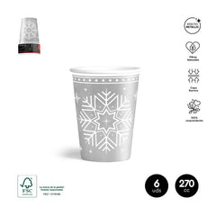 SET 6UDS VASO CARTON NAVIDAD PLATA 270CC | AMBER MOOD OH YEAH | 1 UNIDAD | 8435557728916