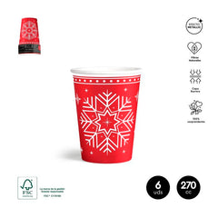 SET 6UDS VASO CARTON NAVIDAD ROJO 270CC | AMBER MOOD OH YEAH | ENVASE 32 UDS. UNIDAD | 8435557728923