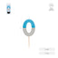 Vela Nº0 Bicolor Azul Plata 7 cm AMBER MOOD OH YEAH