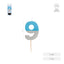 Vela Nº9 Bicolor Azul Plata 7 cm AMBER MOOD OH YEAH
