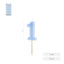 Vela Nº1 Borde Relieve Azul 6 cm AMBER MOOD OH YEAH