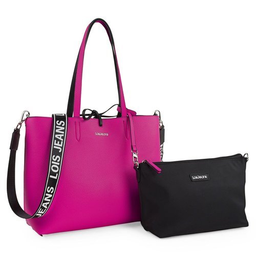 BOLSO SHOPPER REVERSIBLE OMEGA NEGRO-FUCSIA 13X40X27 | ARSAMAR ENTERPRISE | 1 UNIDAD | 8435583581042