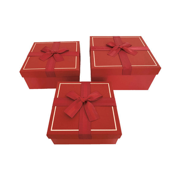 SET 3 CAJAS CUADRADAS ROJAS 19,5X19,5 | ARGUVAL, S,L, | 1 UNIDAD | 8435593453629