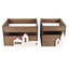 Juego de 2 Cajas Madera Casas Blancas DCASA