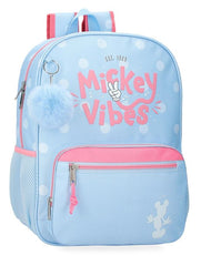 MOCHILA ESCOLAR MICKEY VIBES 38CM ADAPTABLE A CARRO | JOUMMA BAGS