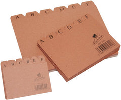 INDICE FICHEROS CARTON Nº1 CUERO A-Z 95X65MM | 10 UNIDADES | (MANIPULADOS MARIOLA S,L,)