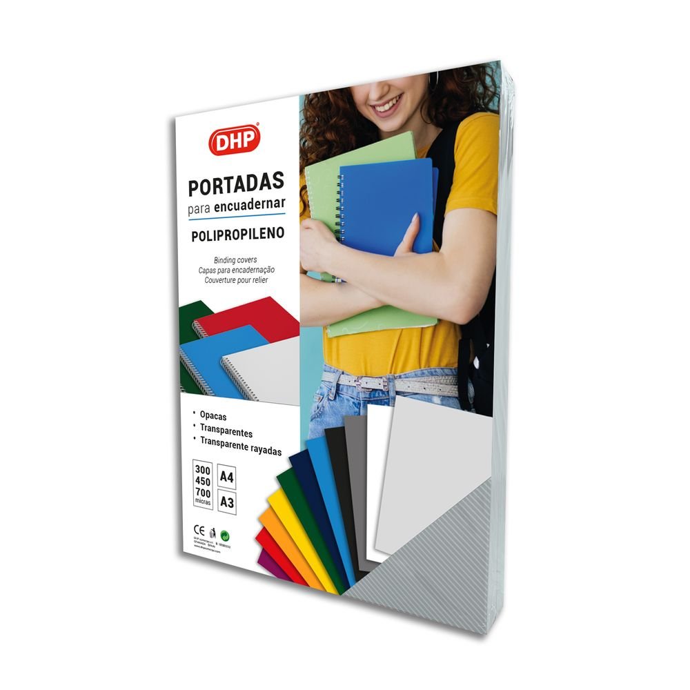 PORTADA PP 0,45 MM TRANSPARENTE RAYADA A4 1 CRISTAL P/100 | 100 UNIDADES | (DHP COMERPA SLU)