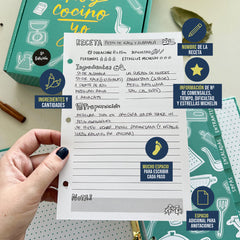 RECETARIO ARCHIVADOR TURQUESA | Caja regalo con separadores y hojas para recetas - PEDRITA PARKER