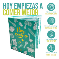 RECETARIO ARCHIVADOR TURQUESA | Caja regalo con separadores y hojas para recetas - PEDRITA PARKER