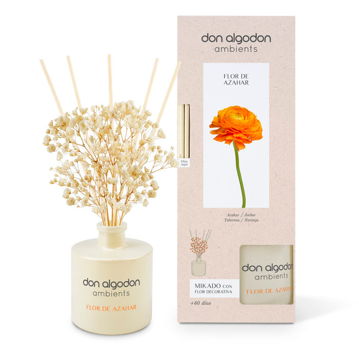 MIKADO CON FLOR DECORACION DON ALGODON AZAHAR 60ML | DON ALGODON | 1 UNIDAD | 8436559714341
