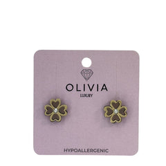 PENDIENTES TREBOL HIPOALERGENICO OCRE | OLIVIA LUXURY | 1 UNIDAD | 8436589362970
