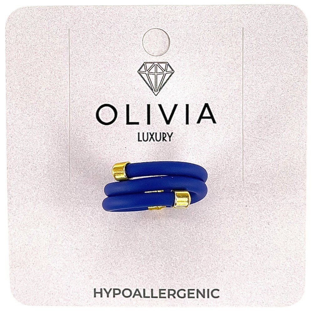 ANILLO STAR AZUL ADAPTABLE TERMINACIONES BAÑADAS ORO 24K | OLIVIA LUXURY | 1 UNIDAD | 8436589369740